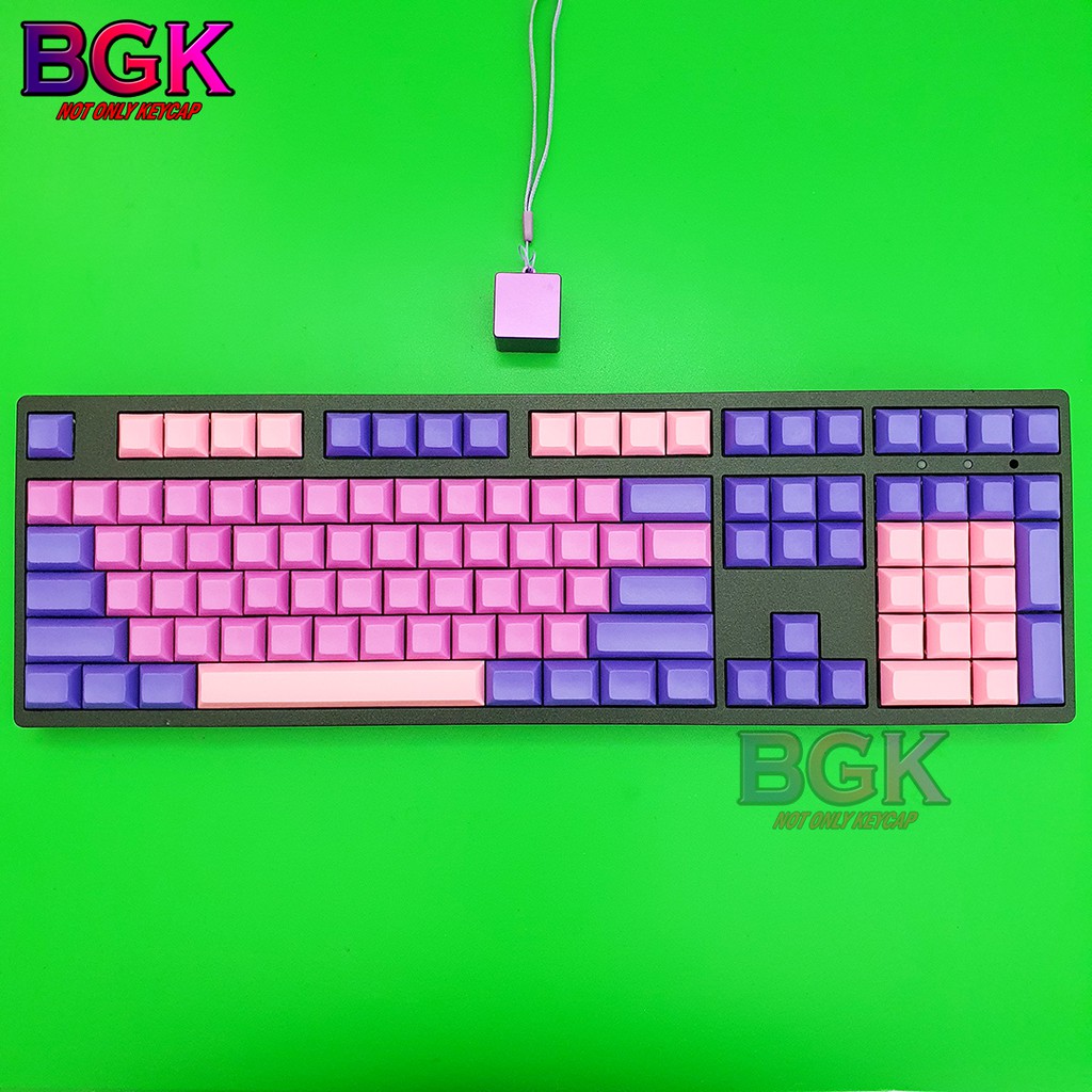 Bộ Keycap PBT DSA MIAMi Pink and Purple chuẩn Ansi 108 nút Blank Trống