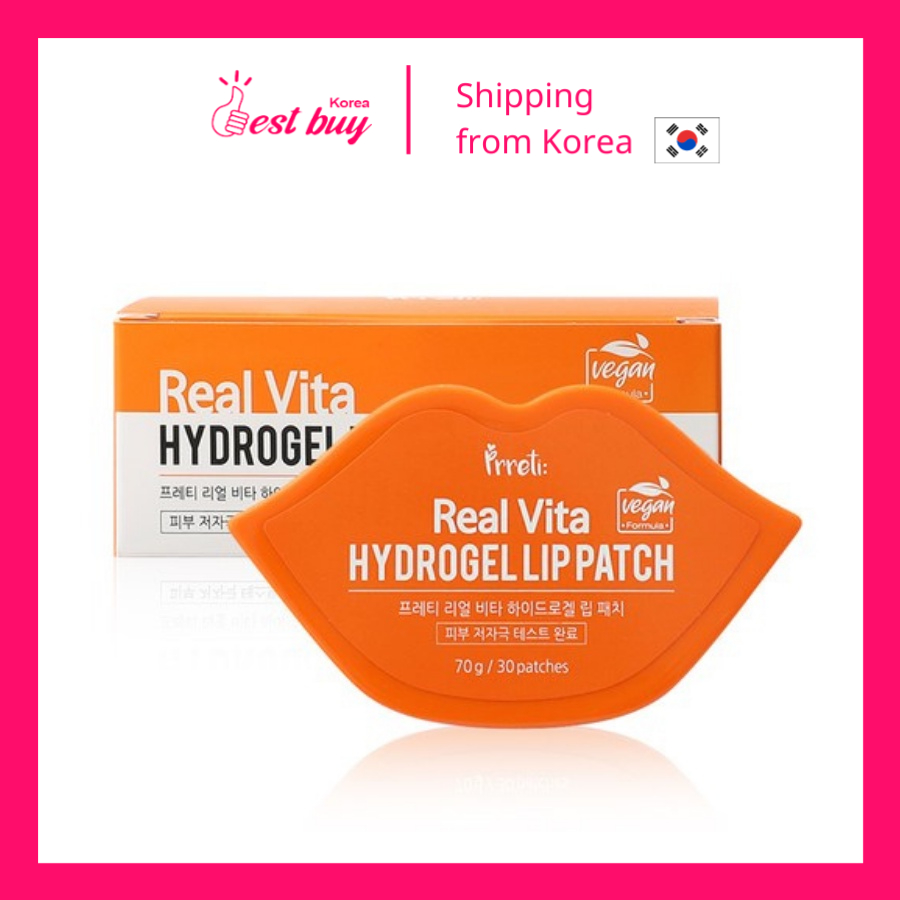 Mặt nạ môi giảm thâm và dưỡng môi mềm mọng Prreti: Real Vita Hydrogel Lip Patch 30 miếng