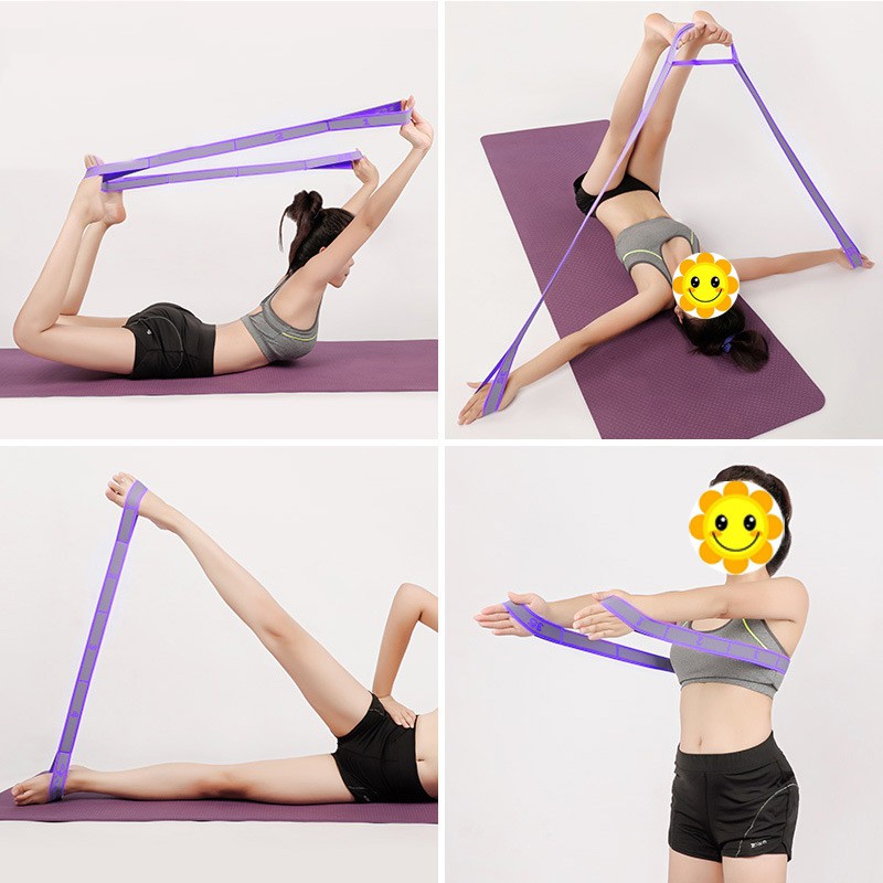 Dây Tập Yoga, Dây Hỗ Trợ Tập Gym Chia 9 Đốt Co Giãn Sportme 105 x 3.6cm