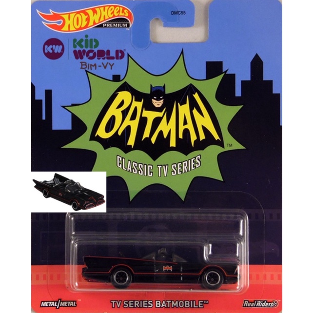 Xe mô hình Hot Wheels Premium HW Replica Entertainment Series Batman TV Series Batmobile GJR35, bánh cao su.