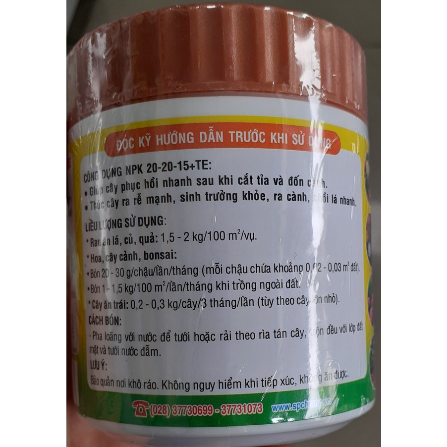 Phân Bón Lá Rau Màu, Cây Cảnh, Hoa Kiểng SPC NPK 20-20-15+TE 200gr