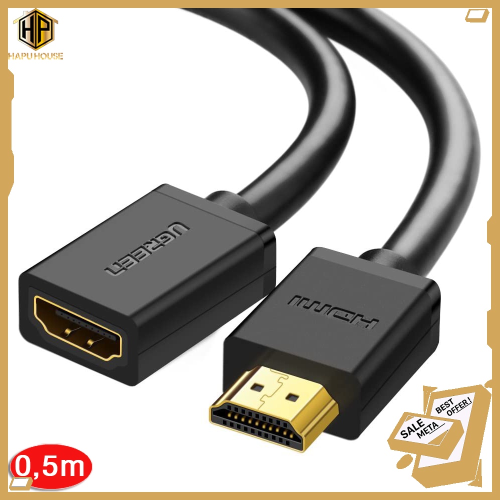 Cáp HDMI nối dài 0.5m Ugreen 10140 màu đen chính hãng