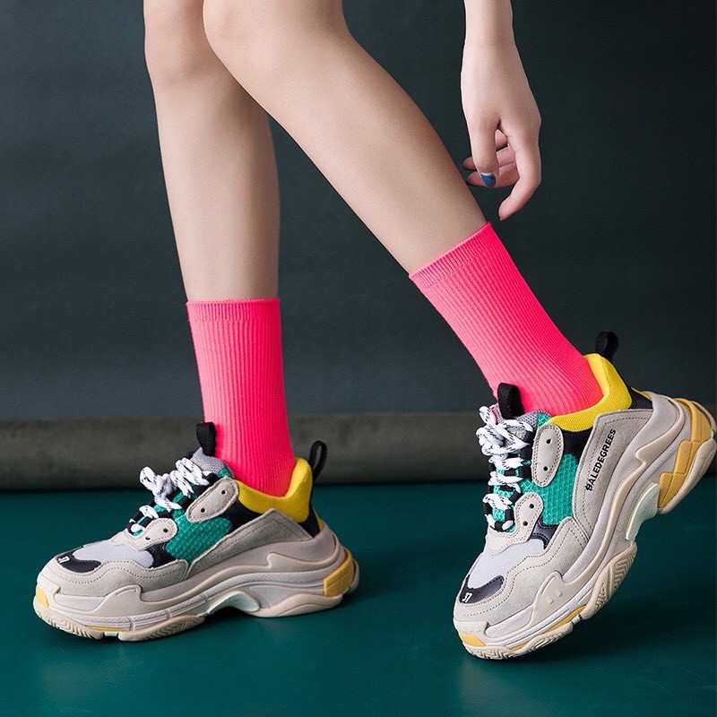 Tất nữ nhún cổ cao vớ nữ phong cách vintage hàn quốc