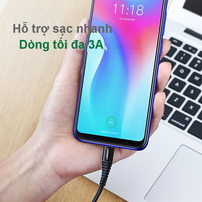 Cáp sạc nhanh USB 2.0 sang USB type C dòng 3A dài 0.25-2m UGREEN US301