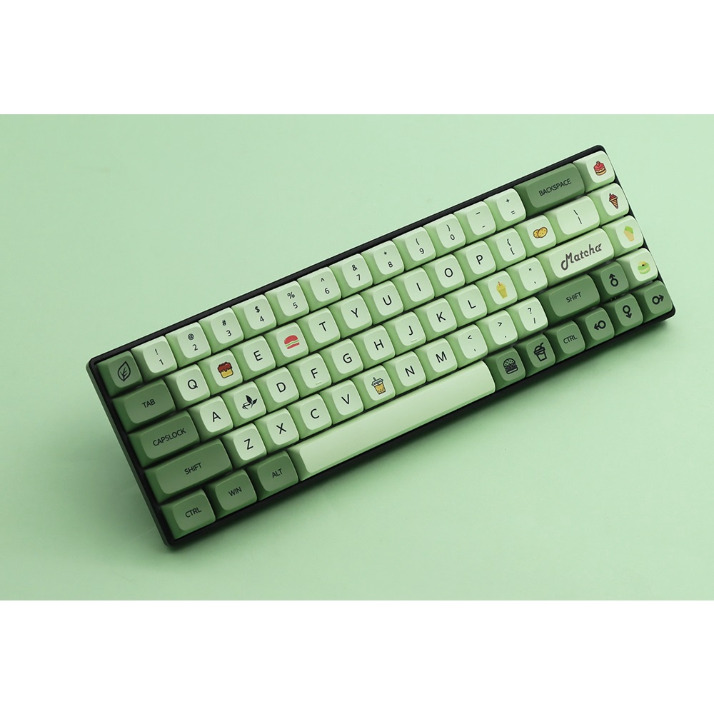 Bộ Keycap PBT nút bàn phím cơ profile XDA Matcha, Eva Red