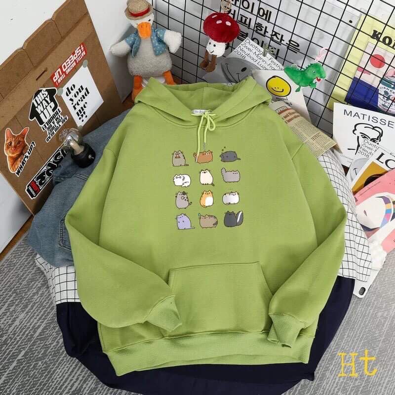 Áo hoodie mười hai mèo HT11, Áo nỉ Unisex from rộng, Chất nỉ ấm mặc không xù, thiết kế phong cách - MODY