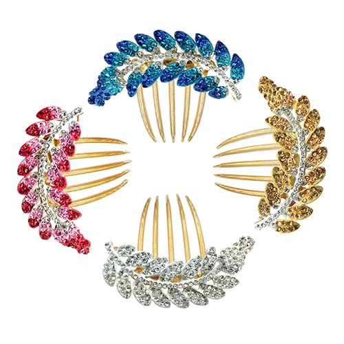 Lược Cài Tóc Hình Chiếc Lá Đính Đá Sang Trọng