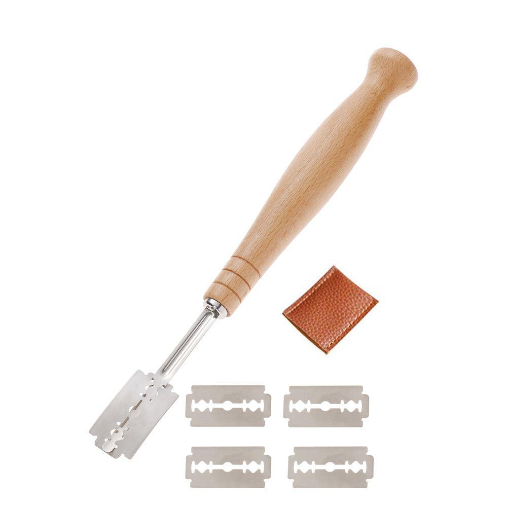 Dụng Cụ Cắt Bánh Mì Với Tay Cầm Bằng Gỗ Mỏng KENT1