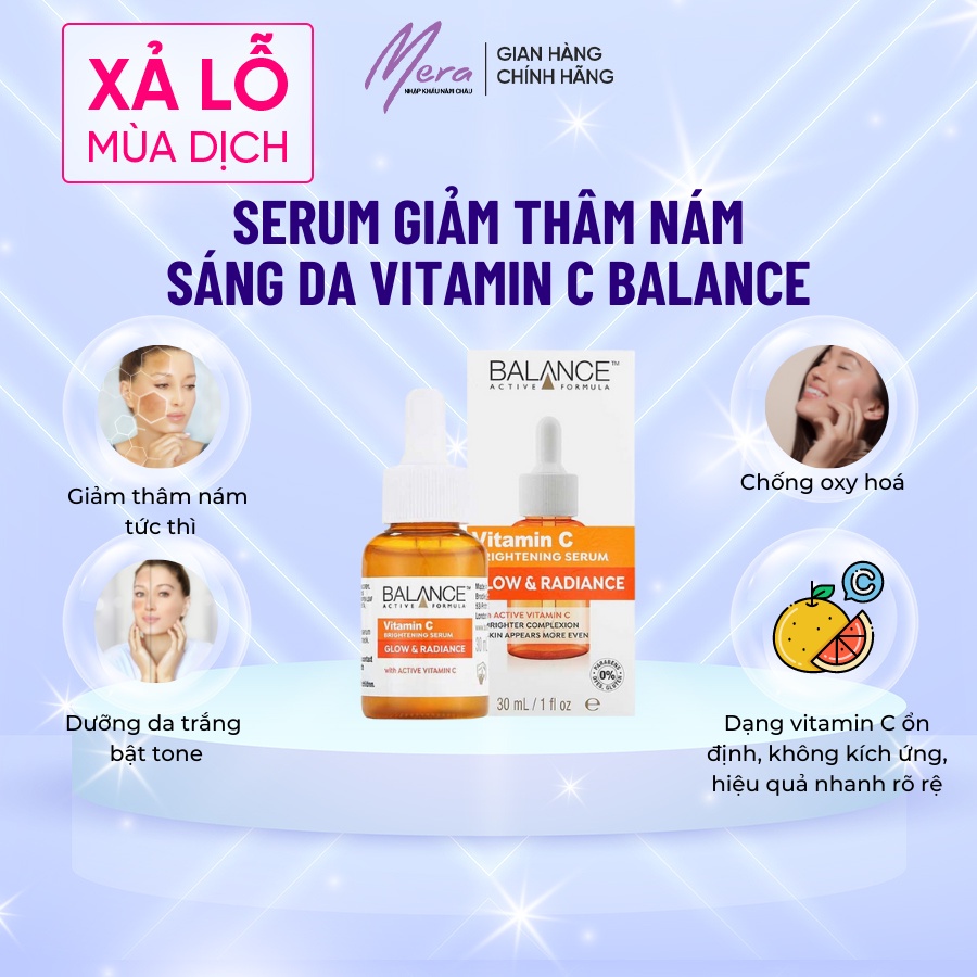 Serum Trắng Da, Mờ Thâm Balance Active Formula Vitamin C Brightening 30ml