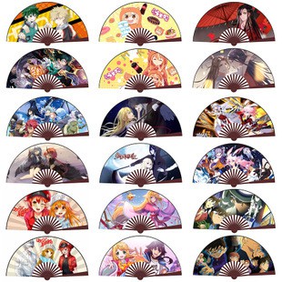 Quạt Anime bộ sưu tập quạt xếp, quạt tròn in hình anime chibi đẹp cầm tay tiện lợi
