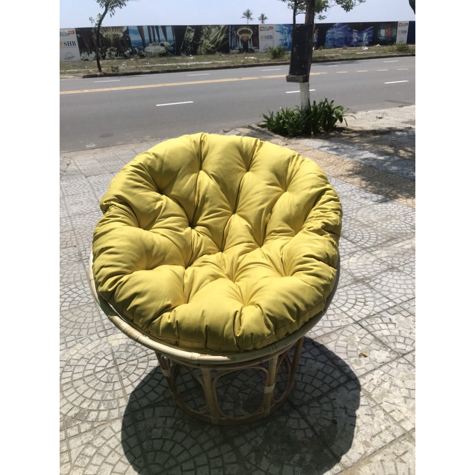 Ghế Papasan Bằng Mây Tự Nhiên Ghế Thư Giãn Kích Thước 1m Kèm Nệm Siêu Xinh Xắn