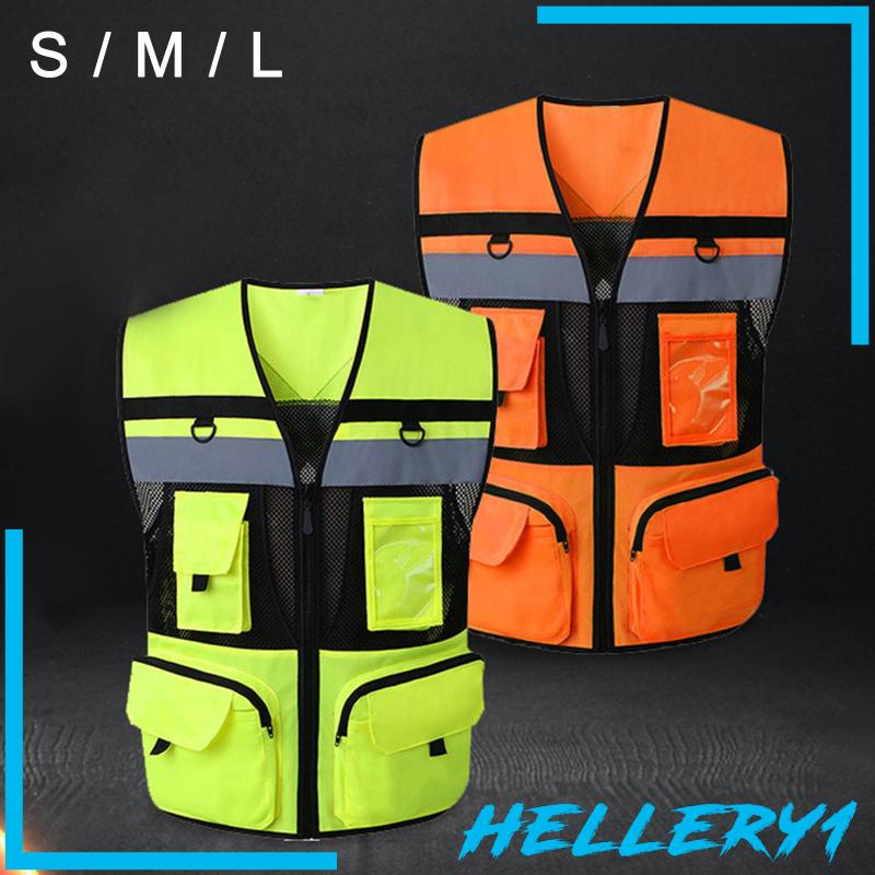 [Hellery1] Áo Vest Phản Quang Có Túi Thoải Mái Để Đậu Xe