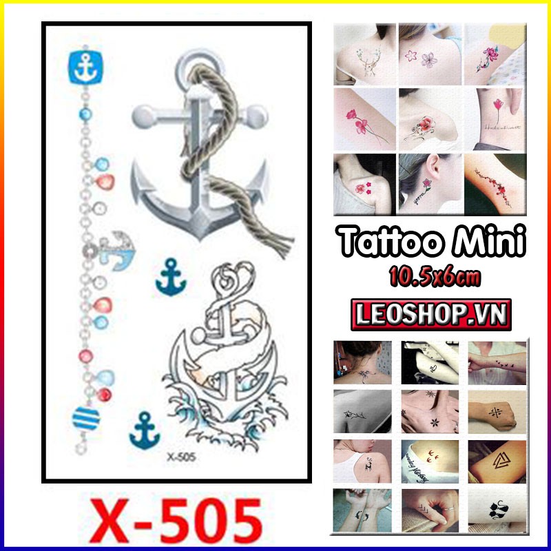 Hình Xăm Dán Mini Mỏ Neo, Chìa Khóa (10x6cm)