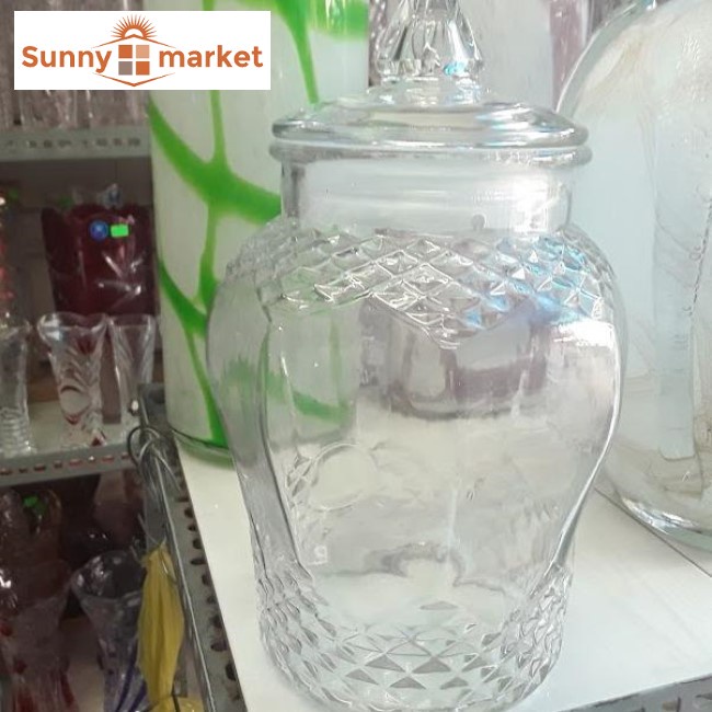 Bình ngâm rươu sâm thủy tinh kim cương 8833 dung tích 5,5 lít không van