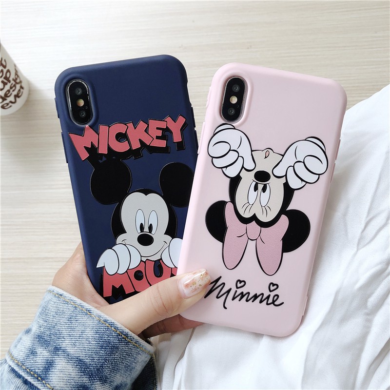 Ốp điện thoại mềm họa tiết chuột mickey/minnie đáng yêu cho iPhone11 Pro Max XSMax XR Xs i6/7/8 Plus