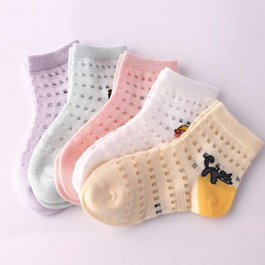 Vớ Cotton Phối Lưới Thoáng Khí Thời Trang Mùa Hè Mới Cho Bé Gái 1-3-6-9-12 Tuổi