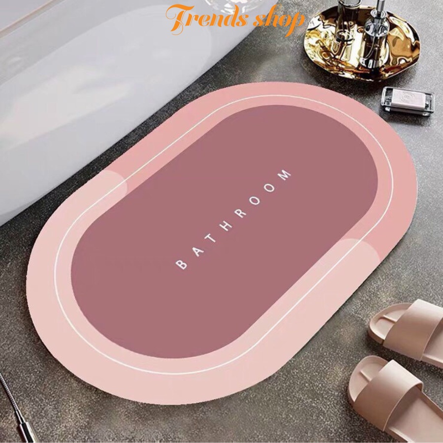 Thảm lau chân dày dăn, thảm mềm mại thấm nước tốt mặt dưới phủ lớp cao su chống trượt an toàn TRENDS HOUSE