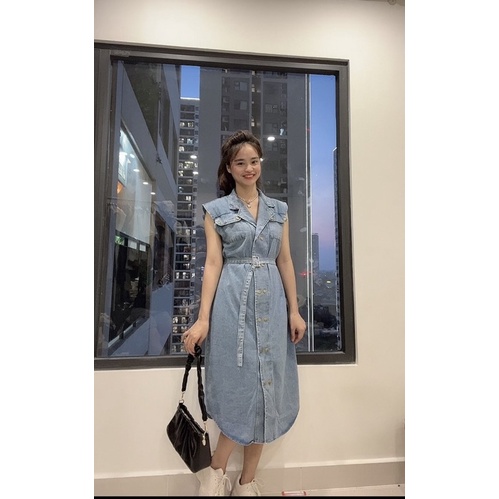 Váy bò dài kèm đai Minshop93