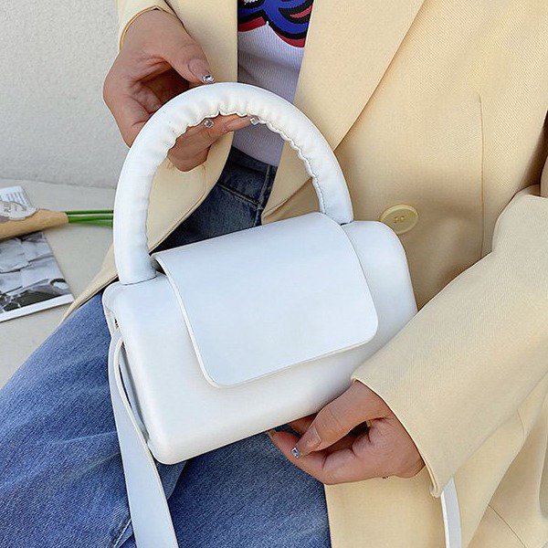 Túi xách da PU màu trơn thời trang 2021 thời trang sành điệu cho nữ