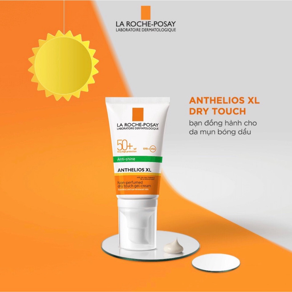 Kem chống nắng Laroche Posay vạch xanh cho da dầu mụn Anthelios antishine my touch gel cream SPF50+ CN16