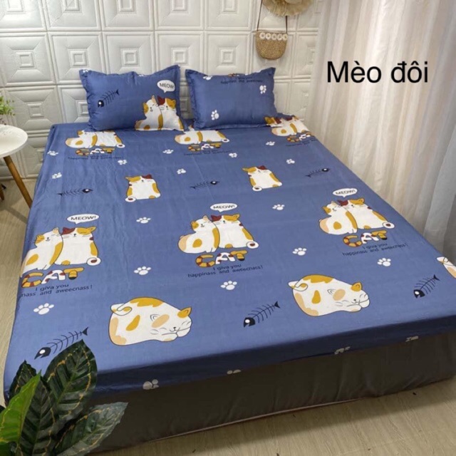 [Giá hủy diệt] Bộ ga vỏ gối cotton poly (1 grap giường + 2 vỏ gối nằm)