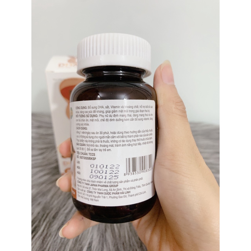 Viên uống Mama IQ Gold bổ sung DHA, acid folic, sắt, vitamin cho bà bầu giúp bồi bổ sức khỏe