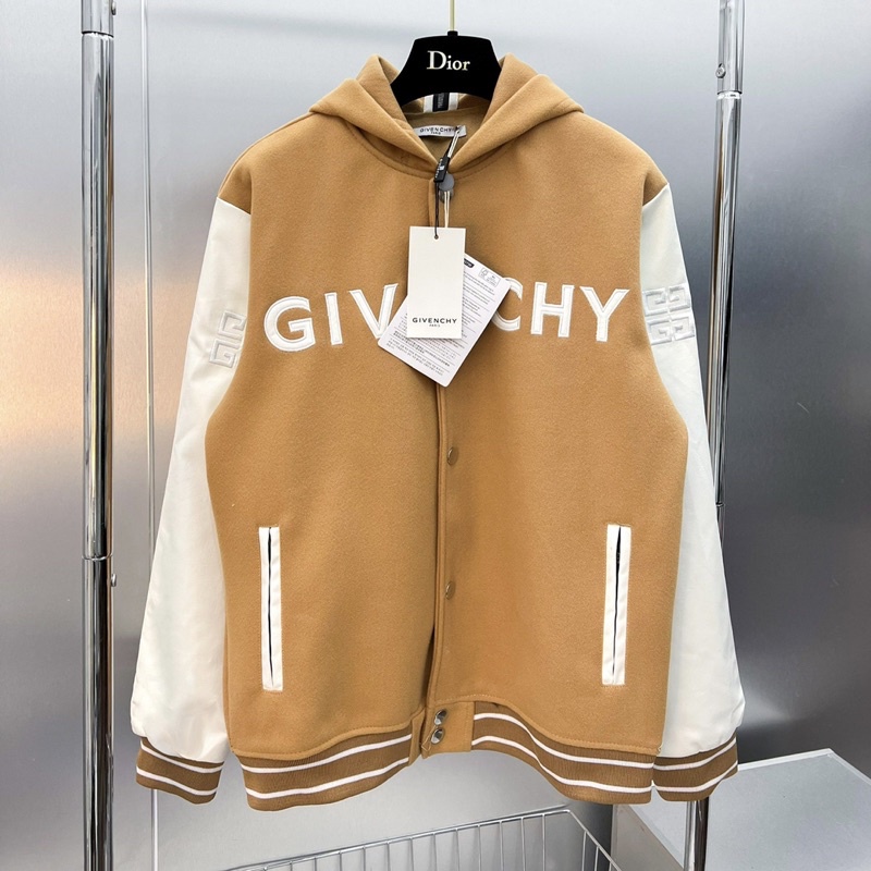 Áo khoác bomber nam chất dạ vàng thêu chữ ngực phối tay da dệt logo mũ khoá zip bo 2 lớp dày dặn