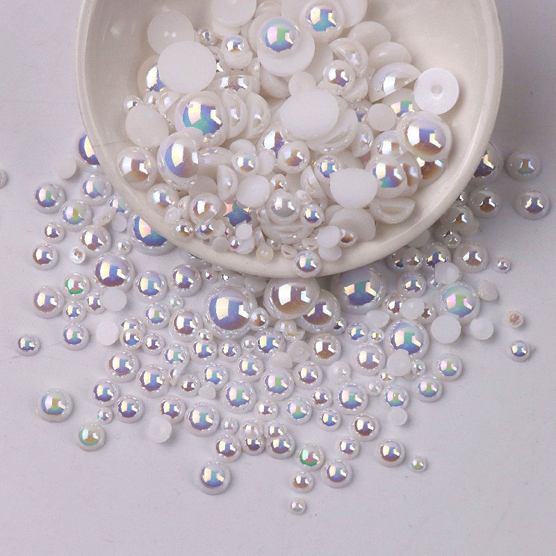 Set 3-14mm 30-1000 Hạt Ngọc Trai Nhựa ABS Dùng Làm Trang Sức DIY