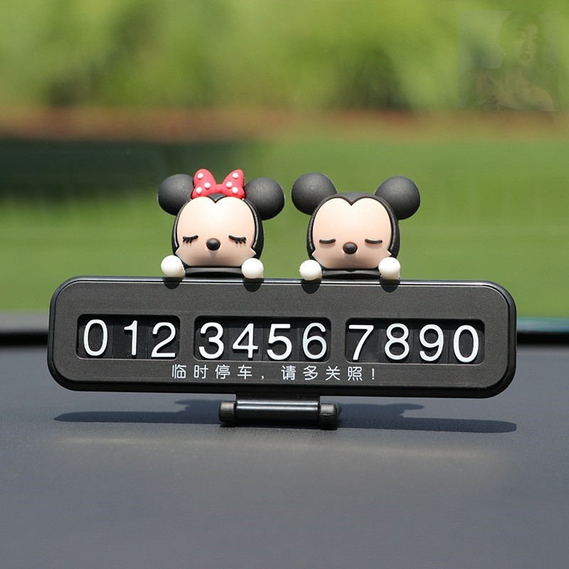 Bảng Số Điện Thoại Đỗ Xe Tạm Thời Hình Mickey Minnie Gấu Hello Kitty Dạ Quang