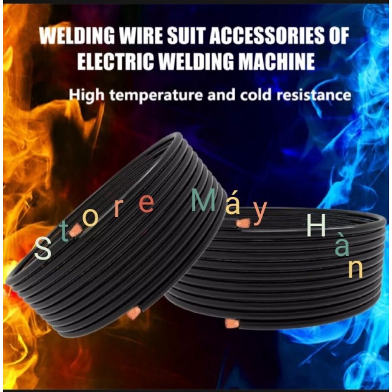 Dây cáp hàn Hàn Quốc cao su mềm lõi đồng cuộn 10 và 15 met