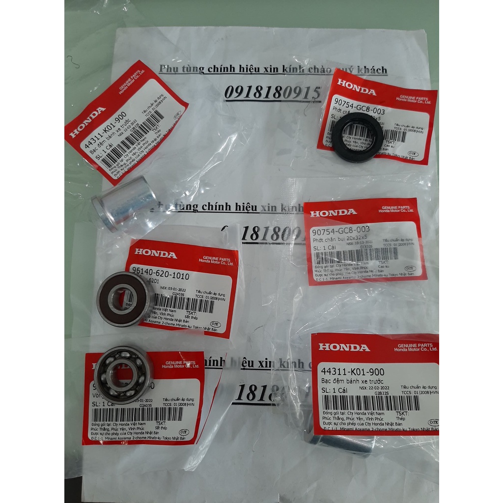 Vòng bi 6201 bi trước căn phớt Phớt chắn bụi Bạc đệm bánh xe trước sh 125 150 2012-2016-2017-2019-2020 2022 honda