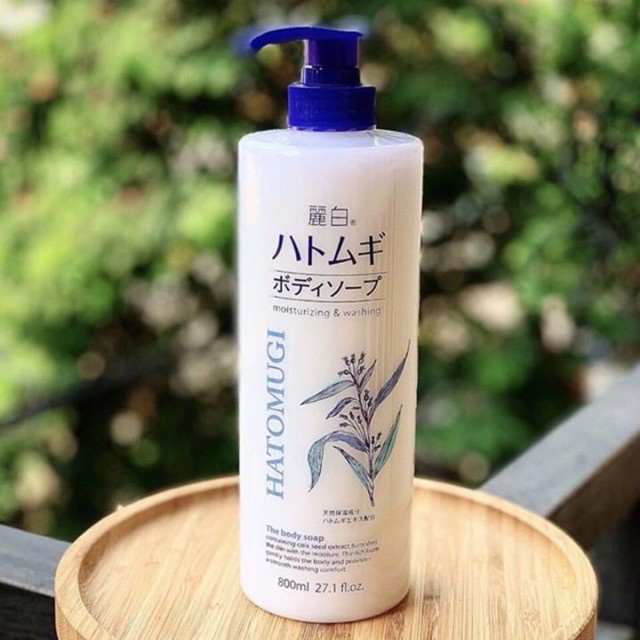 Sữa tắm dưỡng ẩm và làm sáng da tinh chất Hạt Ý Dĩ Reihaku Hatomugi Body Soap nhập khẩu chính hãng từ Nhật Bản 800ml