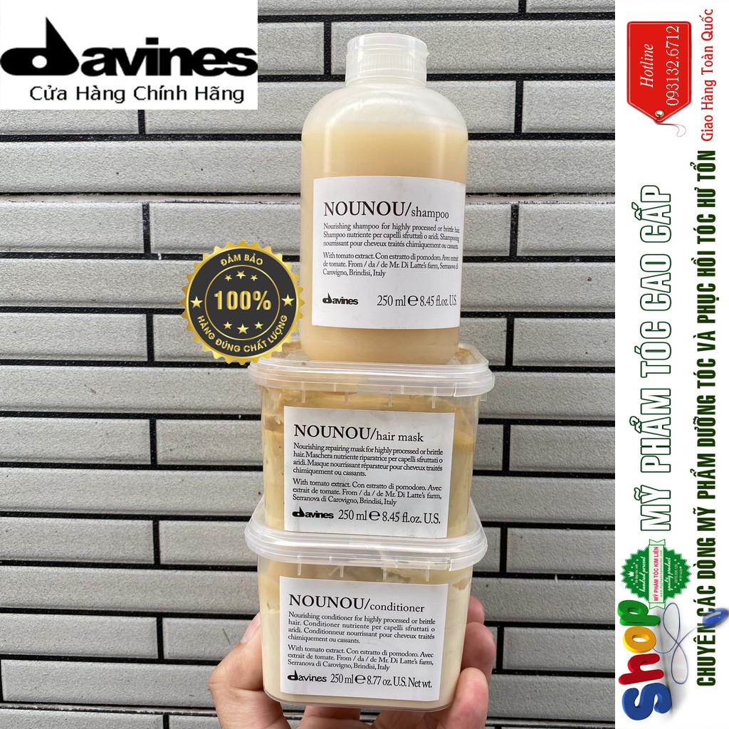 [Davines-Italia] Mặt nạ hấp tóc Nounou Davines chữa trị tóc hư tổn 250ml