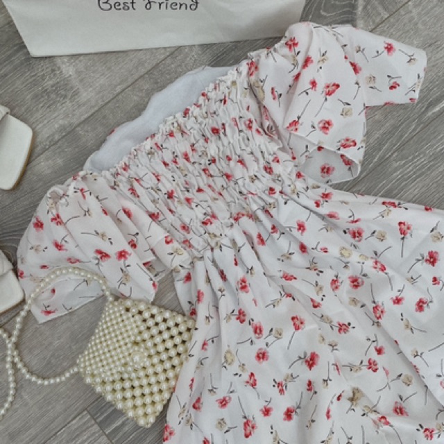 ĐẦM HOA TRỄ VAI 2 MÀU MỚI