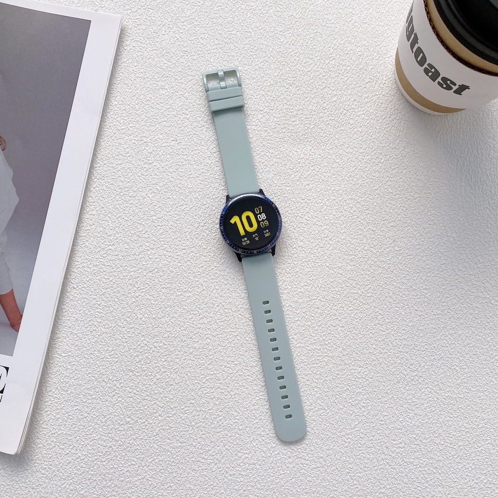 Dây Đeo Tay Bằng Silicone Mềm Chống Nước 20mm 22mm Cho Đồng Hồ Samsung Galaxy Watch 3 41mm 45mm 42mm 46mm