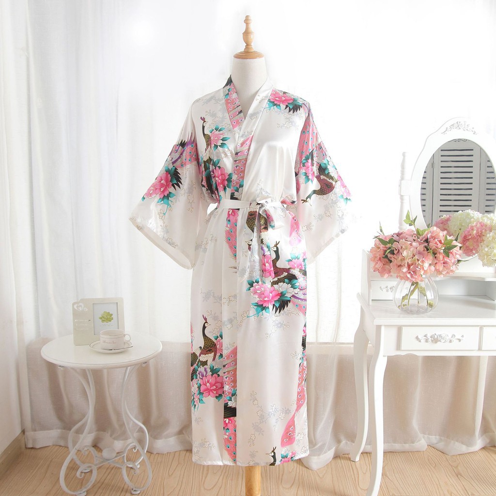 Áo ChoàNg TắM KiểU Kimono In Hoa