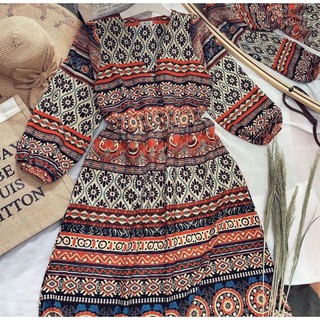 Đầm maxi thổ cẩm