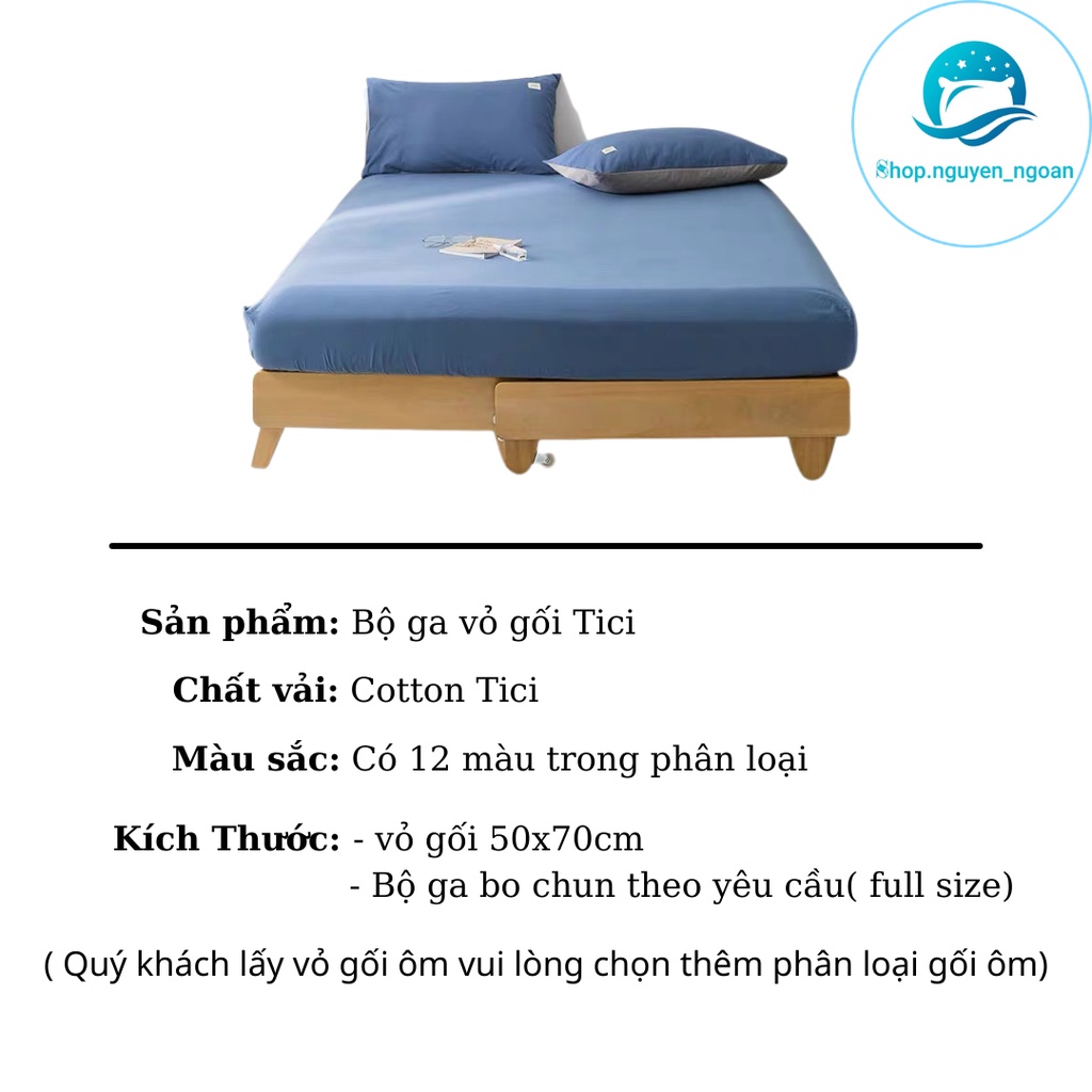 Bộ ga giường và vỏ gối Cotton TC màu trơn sang trọng ga gối phong cách hàn quốc miễn phí bo chun bộ drap giường | BigBuy360 - bigbuy360.vn