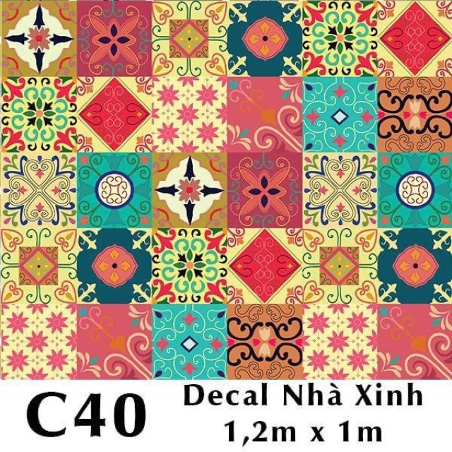 DECAL GẠCH BÔNG DÁN BẾP KÍCH THƯỚC 20x20CM