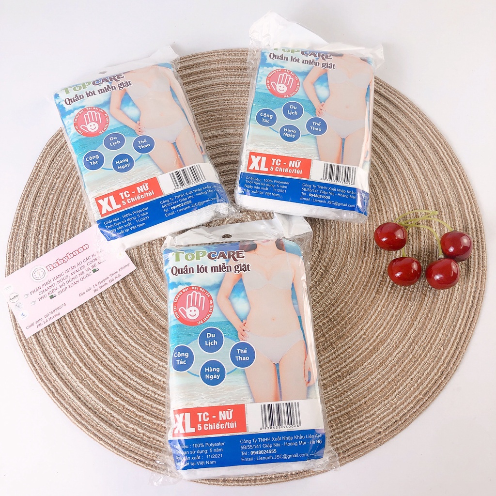 Quần Lót set 5c Miễn Giặt Top Care Cho Mẹ Bầu Đi Sinh Hoặc Đi Du Lịch Babibu - QLTC