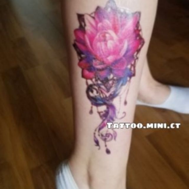 Hình xăm tatoo hoa súng size vừa xqb030