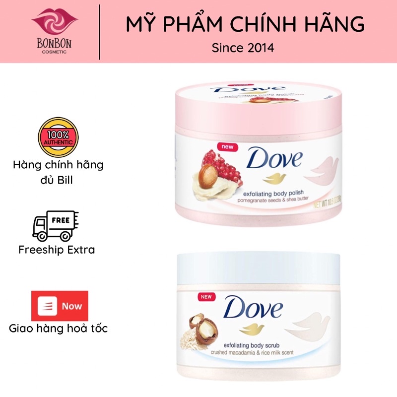 [BILL US] TẨY DA CHẾT TOÀN THÂN BODY SCRUB DOVE bản US 298g