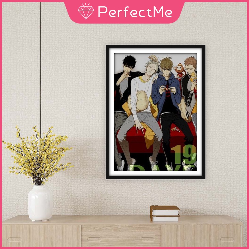 Bộ tranh đính đá 5D họa tiết hoạt hình 19 ngày độc đáo DIY 30x40cm