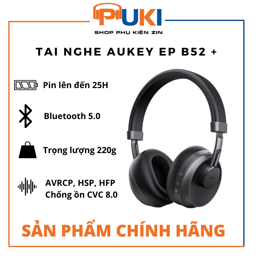 Pukishop - Tai nghe bluetooth Aukey EP-B52+ - AUKEY EP B52 +, thế hệ 2021
