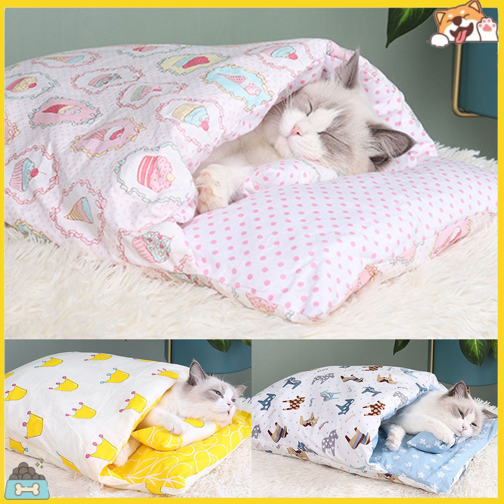 Túi Ngủ Ấm Áp Họa Tiết Hoạt Hình Cho Thú Cưng