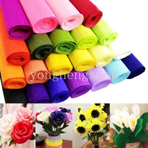 1 cuộn giấy gói hoa thủ công nhiều màu trang trí đa ứng dụng