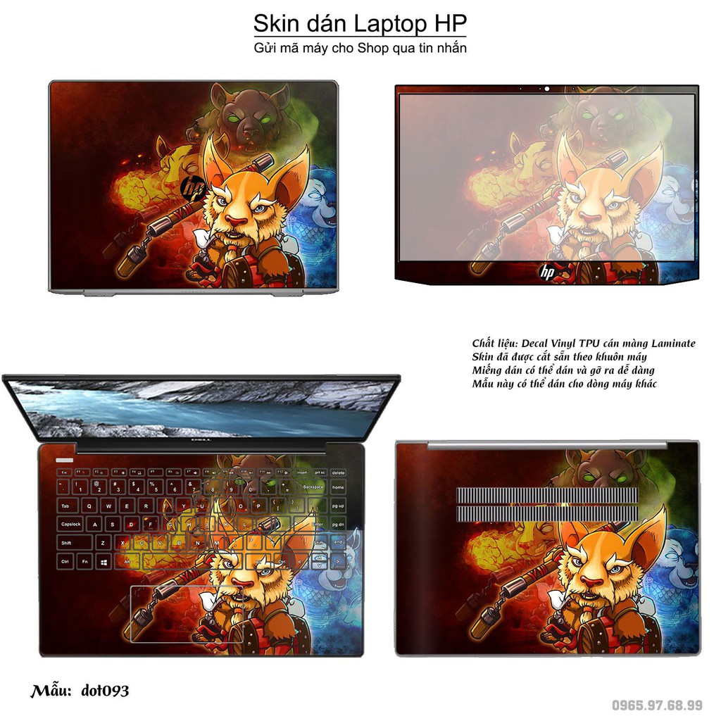 Skin dán Laptop HP in hình Dota 2 nhiều mẫu 16 (inbox mã máy cho Shop)