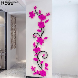 Decal Dán Tường Hình Hoa Hồng 3D Độc Đáo