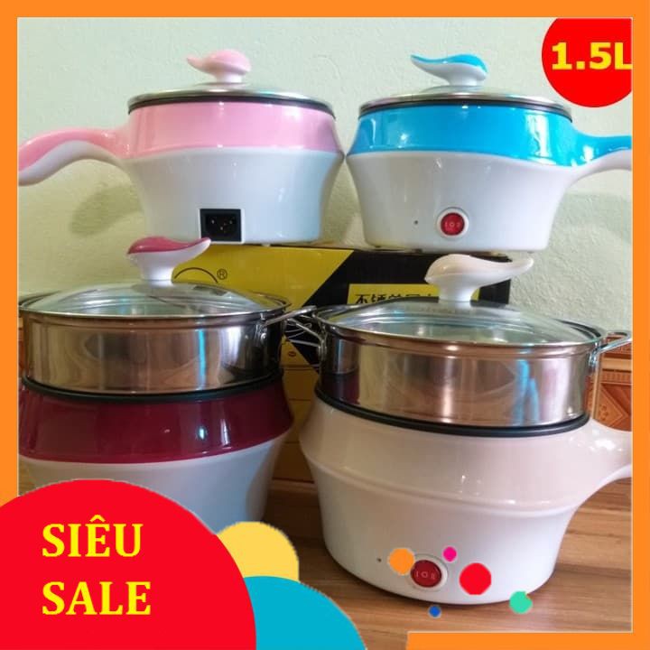 💥HÀNG XỊN💥 Nồi Điện Mini Hai Tầng Đa Năng Tặng Kèm Khay Hấp có thể Chiên, Xào, Nấu ăn, nấu cơm, nấu lẩu mini | BigBuy360 - bigbuy360.vn