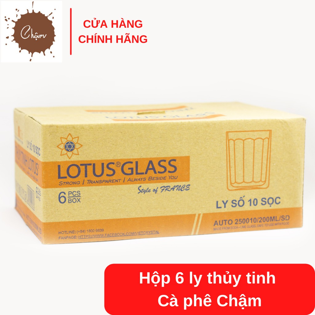 Hộp 6 ly thủy tinh Cà phê Chậm